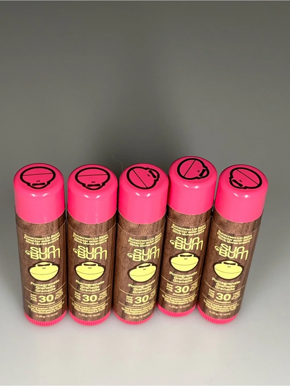 Sun Bum SPF 30 Sunscreen Lip Balm Pomegranate Lot Of 5